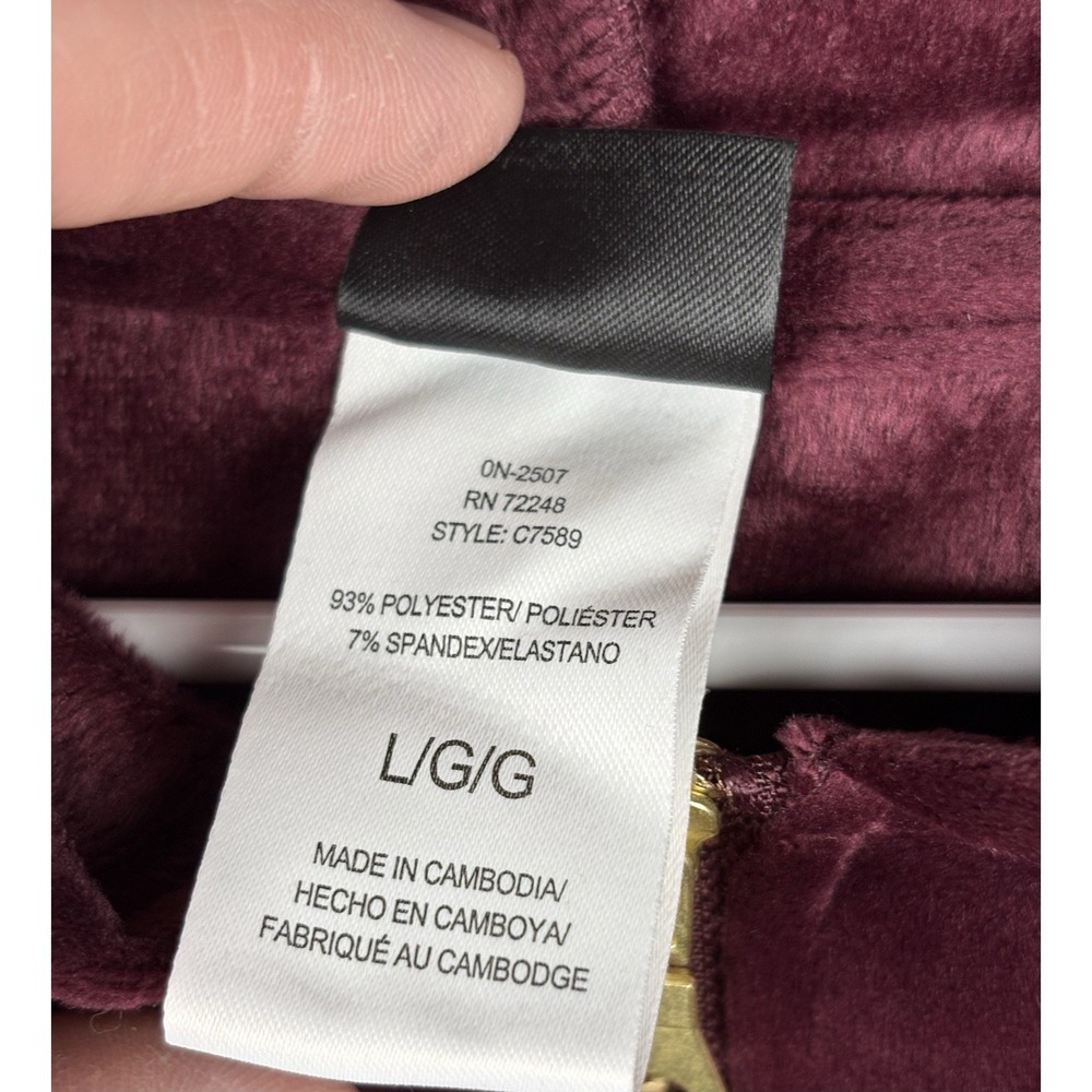 Felina Women's L Velour Hoodie Jogger Set Burgundy New No Tags Tried On - Picture 4 of 13